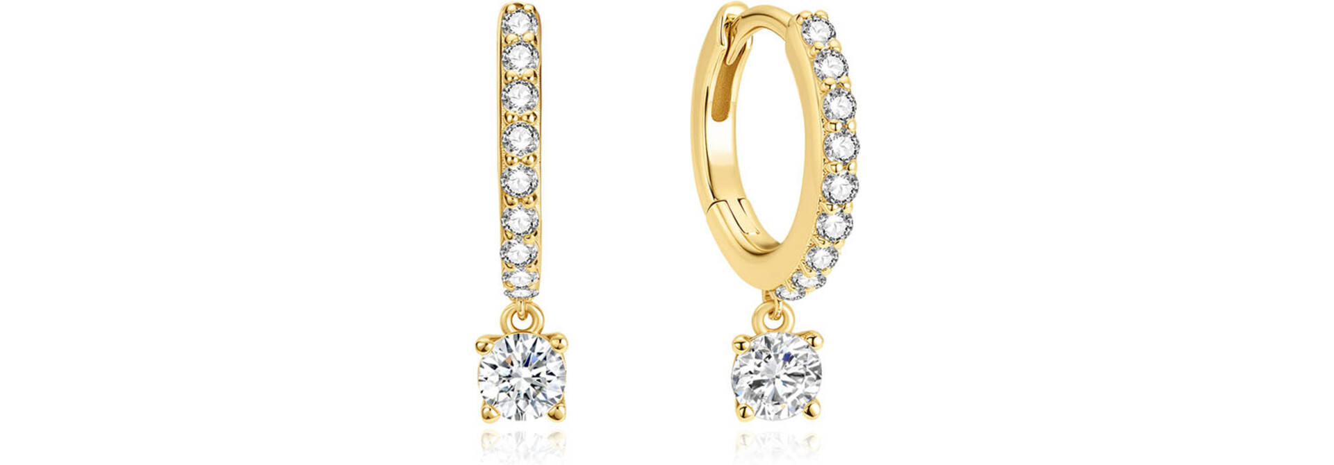 Gold Sparkle Hug. Hoop Earrings