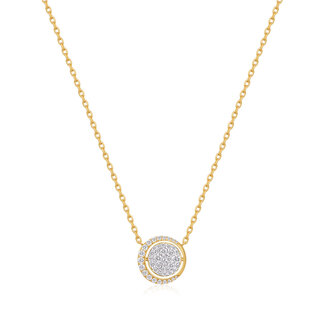 Pavé schakelketting goudverguld 45 cm