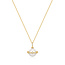 Goudvergulde anker schakelketting met een schelpparel 50 cm