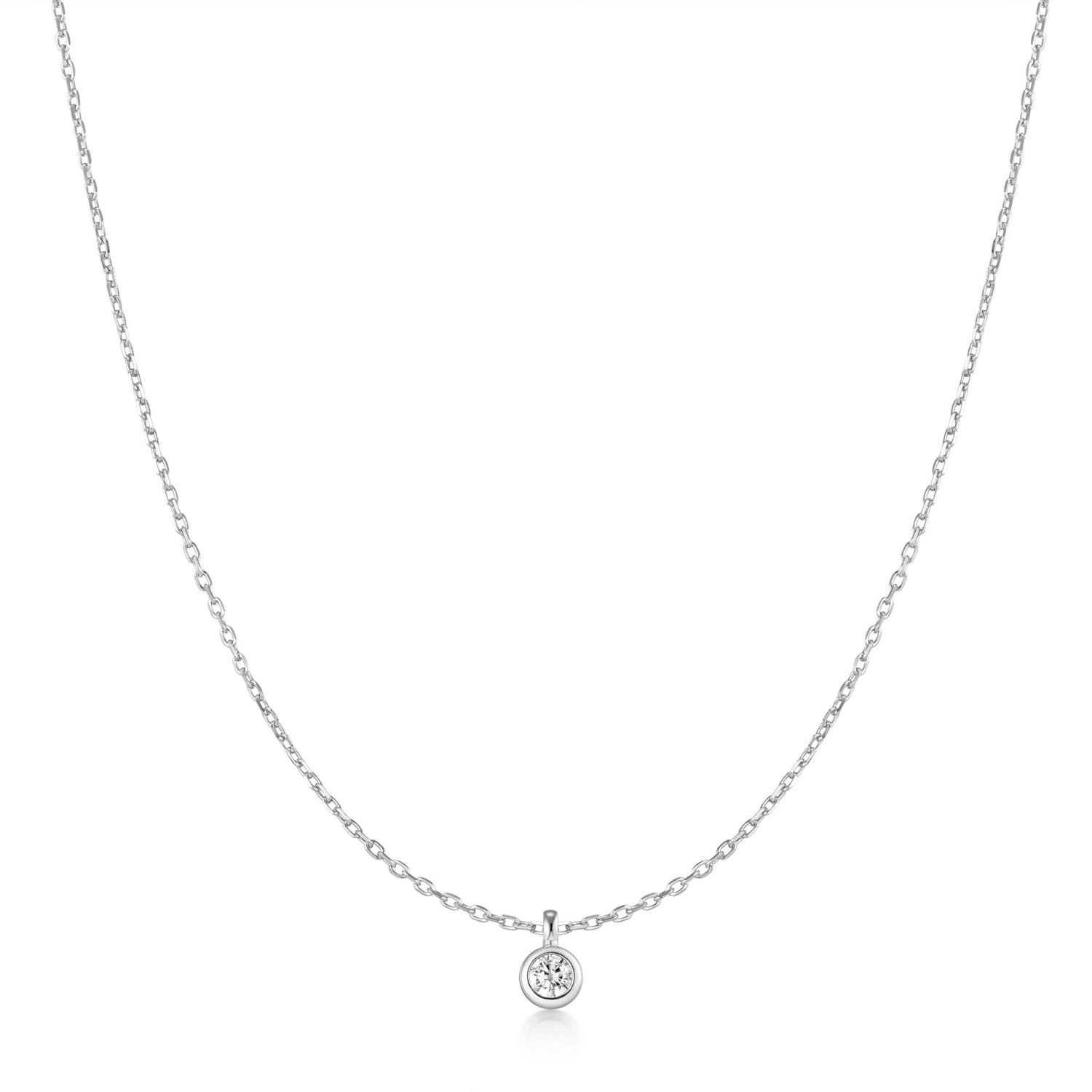 Silv. Classic Solitaire Necklace-1