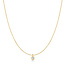 Goudvergulde anker schakelketting met zirkonia steentjes 48 cm