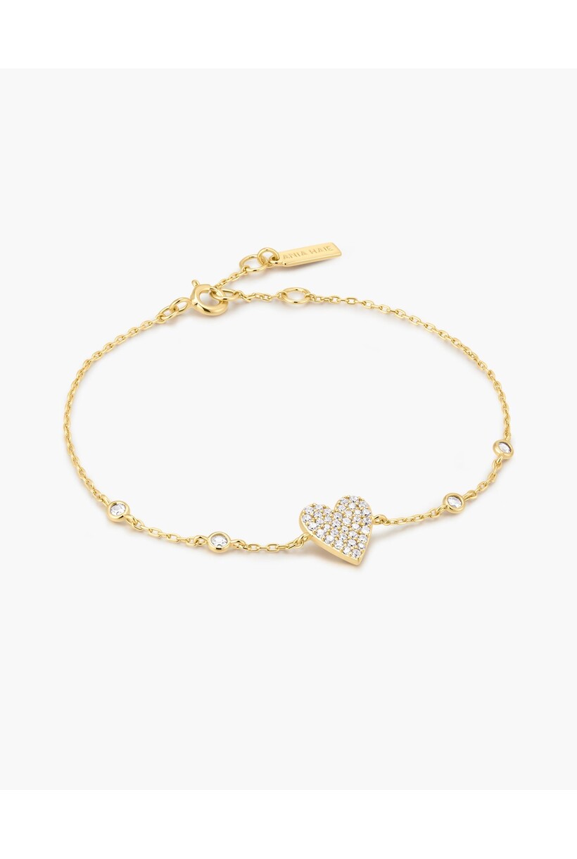 Pavé Heart with Bezel Station Armband