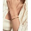 Goudvergulde armband met ronde en druppelvormige zirkonia 18,5 cm
