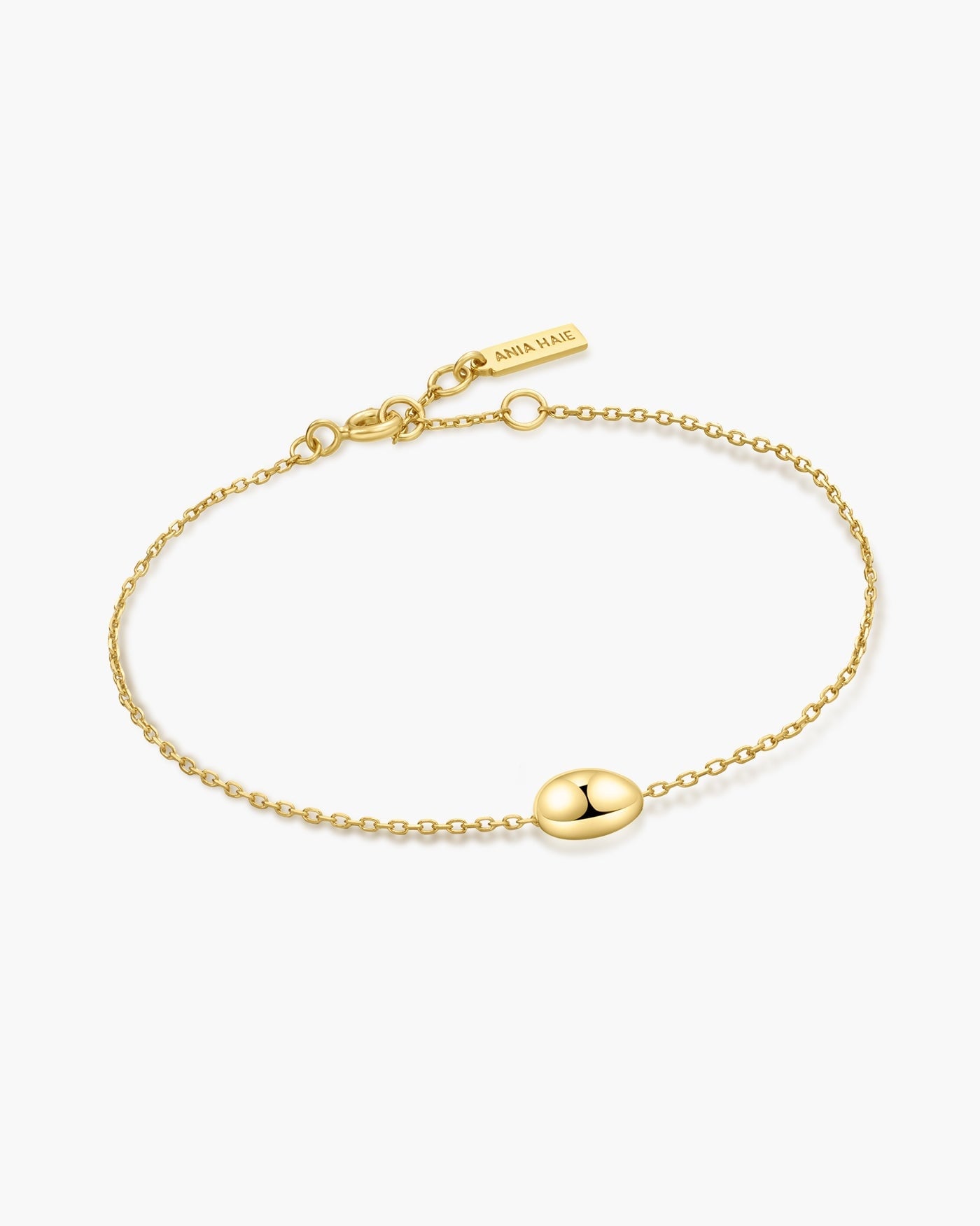 Goudvergulde armband met organische kiezelvorm 18,5 cm-1