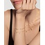 Goudvergulde armband met hangende druppelvormige zirkonia 18,5 cm
