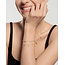 Goudvergulde armband met hangende druppelvormige zirkonia 18,5 cm