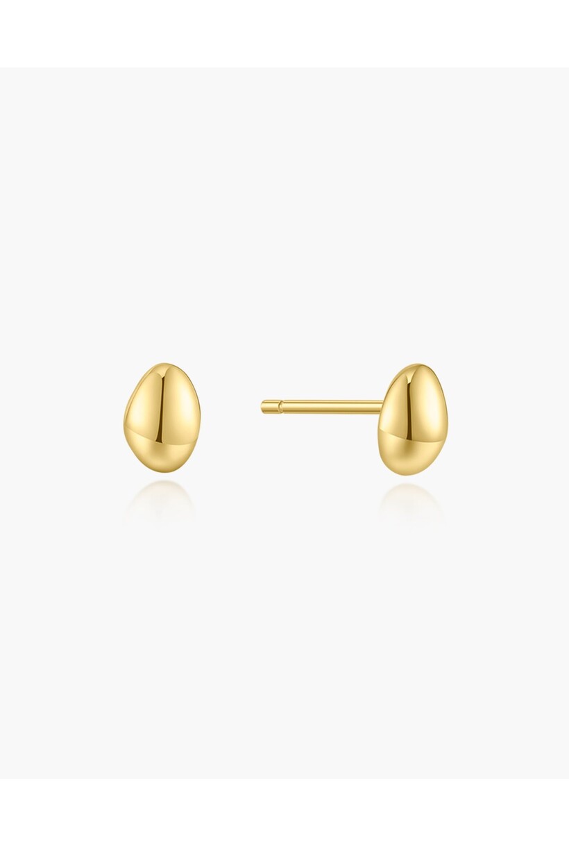 Oorknopjes met organische kiezelvorm goudverguld 6,6 mm