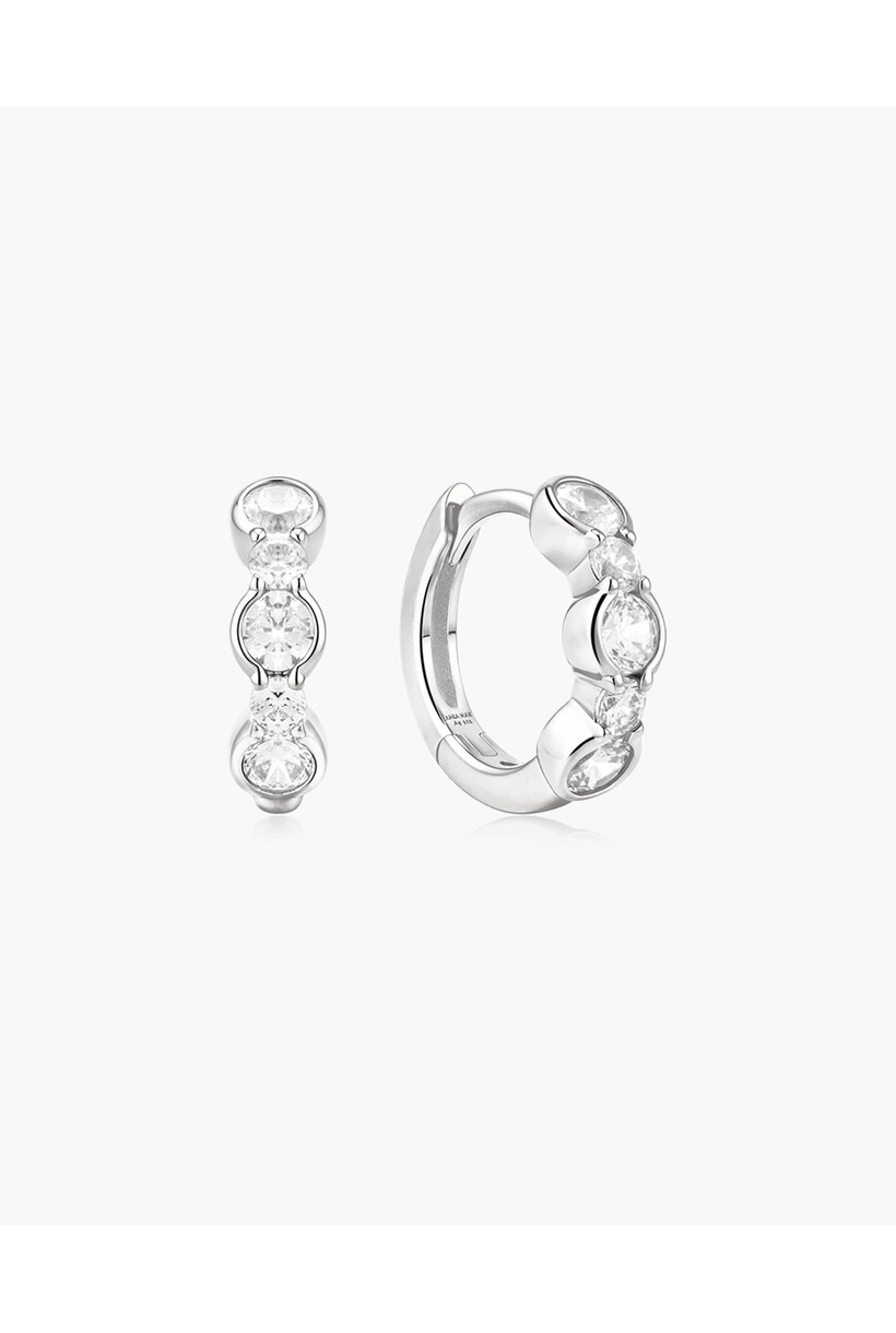 Huggie oorringen met zirkonia zilver 8,5 mm