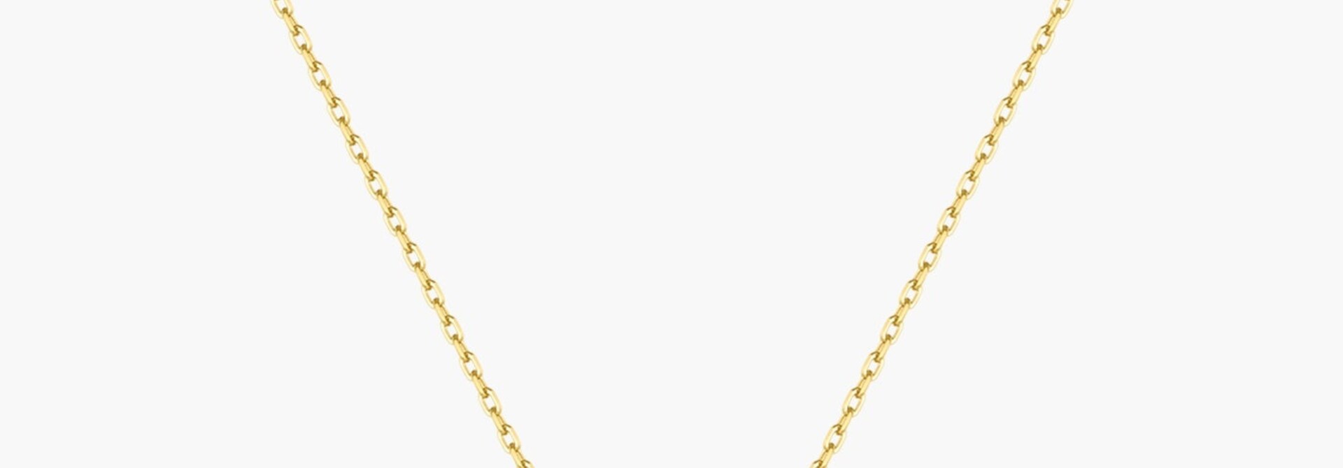 Goudvergulde ketting met organische kiezelvorm 45,5 cm