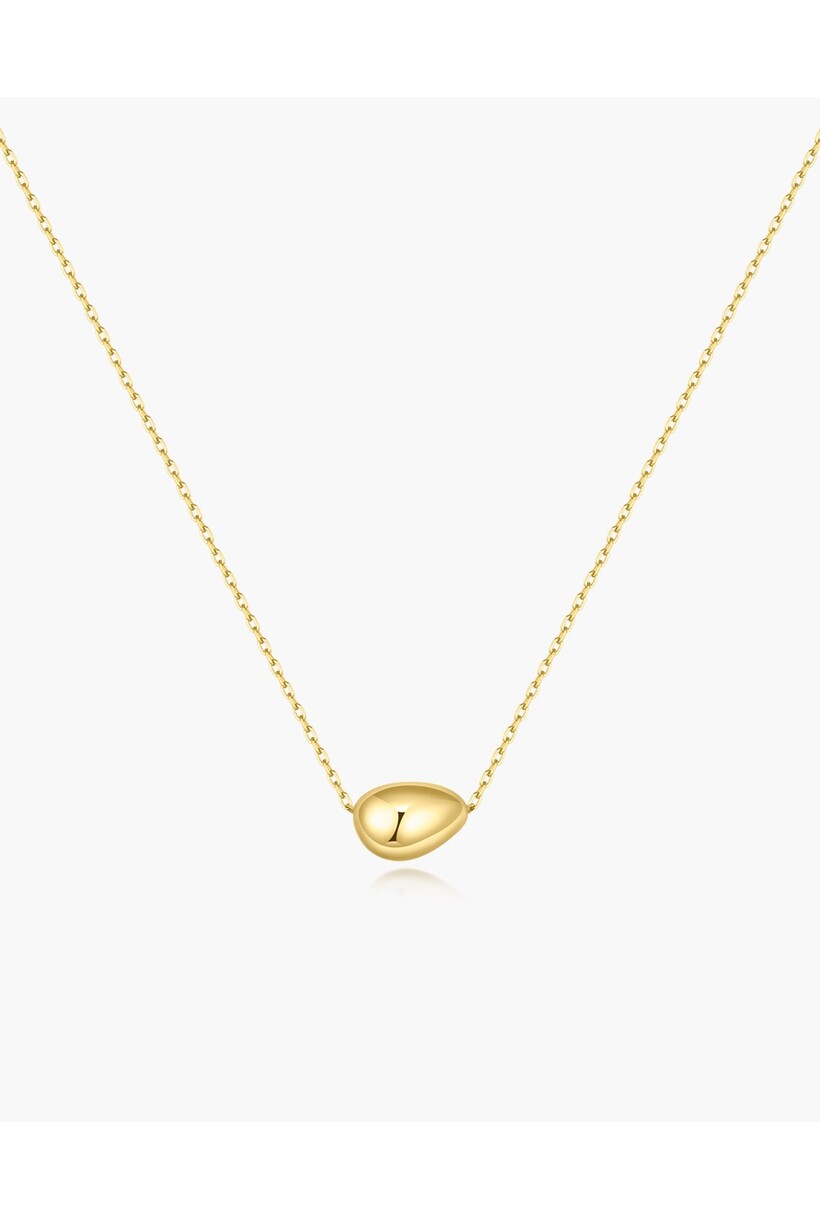 Ketting met organische kiezelvorm goudverguld 45,5 cm