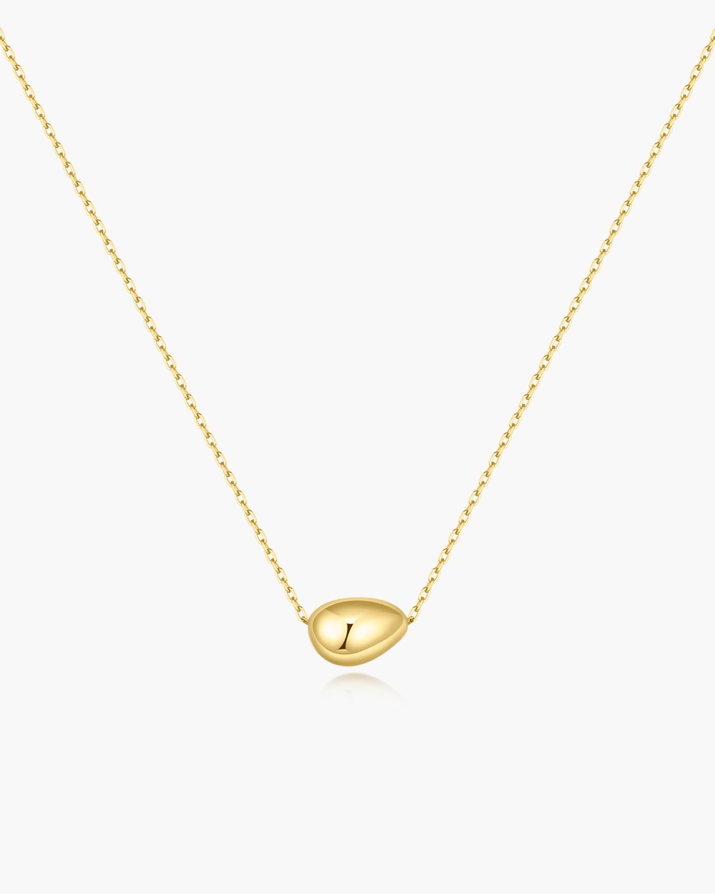 Goudvergulde ketting met organische kiezelvorm 45,5 cm-1