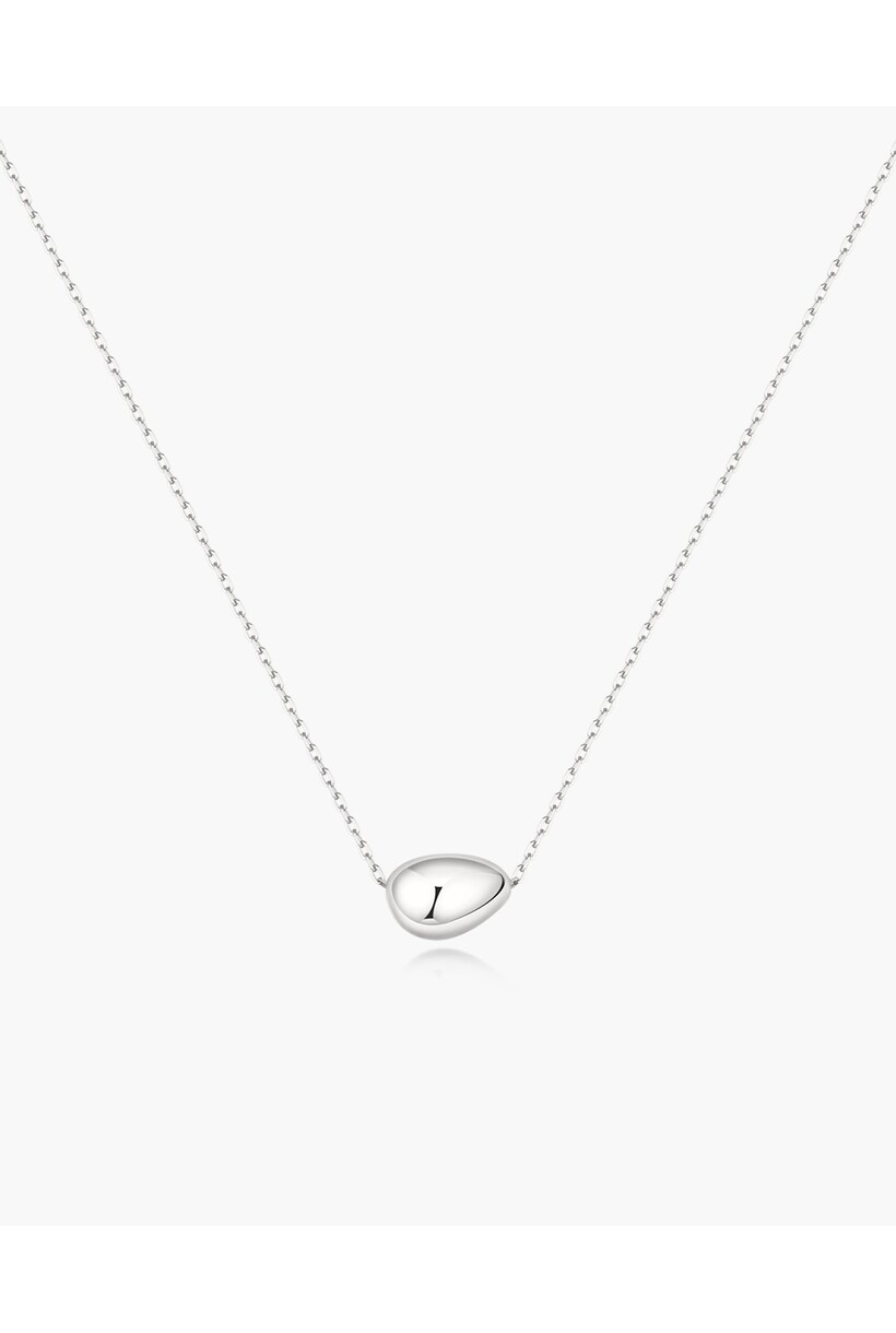 Ketting met organische kiezelvorm zilver 45,5 cm