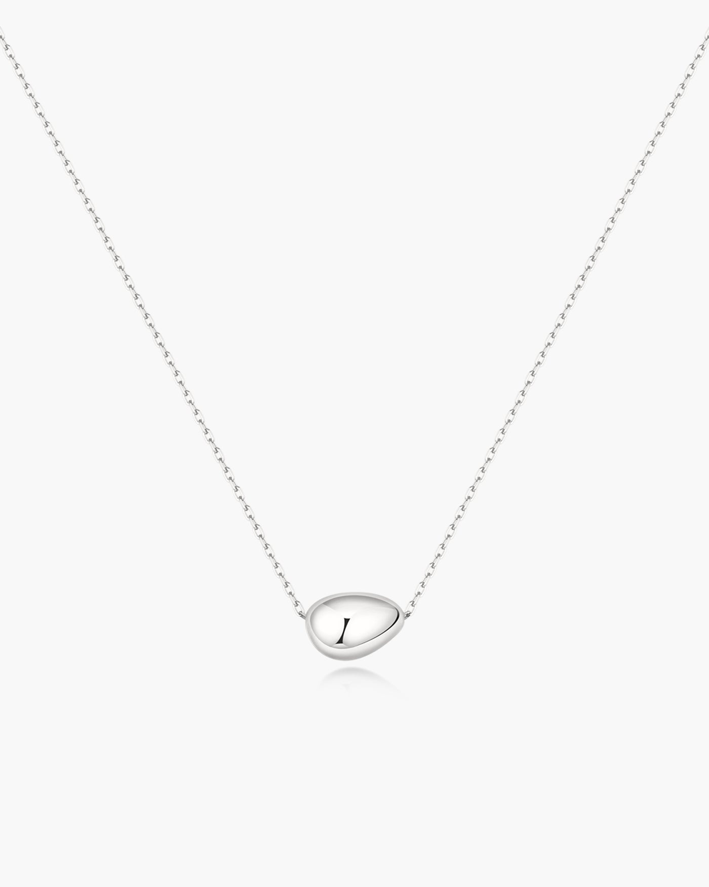 Zilveren ketting met organische kiezelvorm 45,5 cm-1