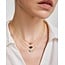 Goudvergulde ketting met tijgeroog in kiezelvorm 45,5 cm