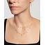 Goudvergulde stationketting met ronde en druppelvormige zirkonia 45,5 cm