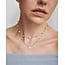 Goudvergulde ketting met pavé hart en zirkonia 48 cm