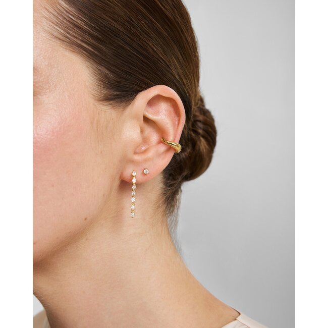 Goudvergulde barbell met zirkonia 2,7 mm