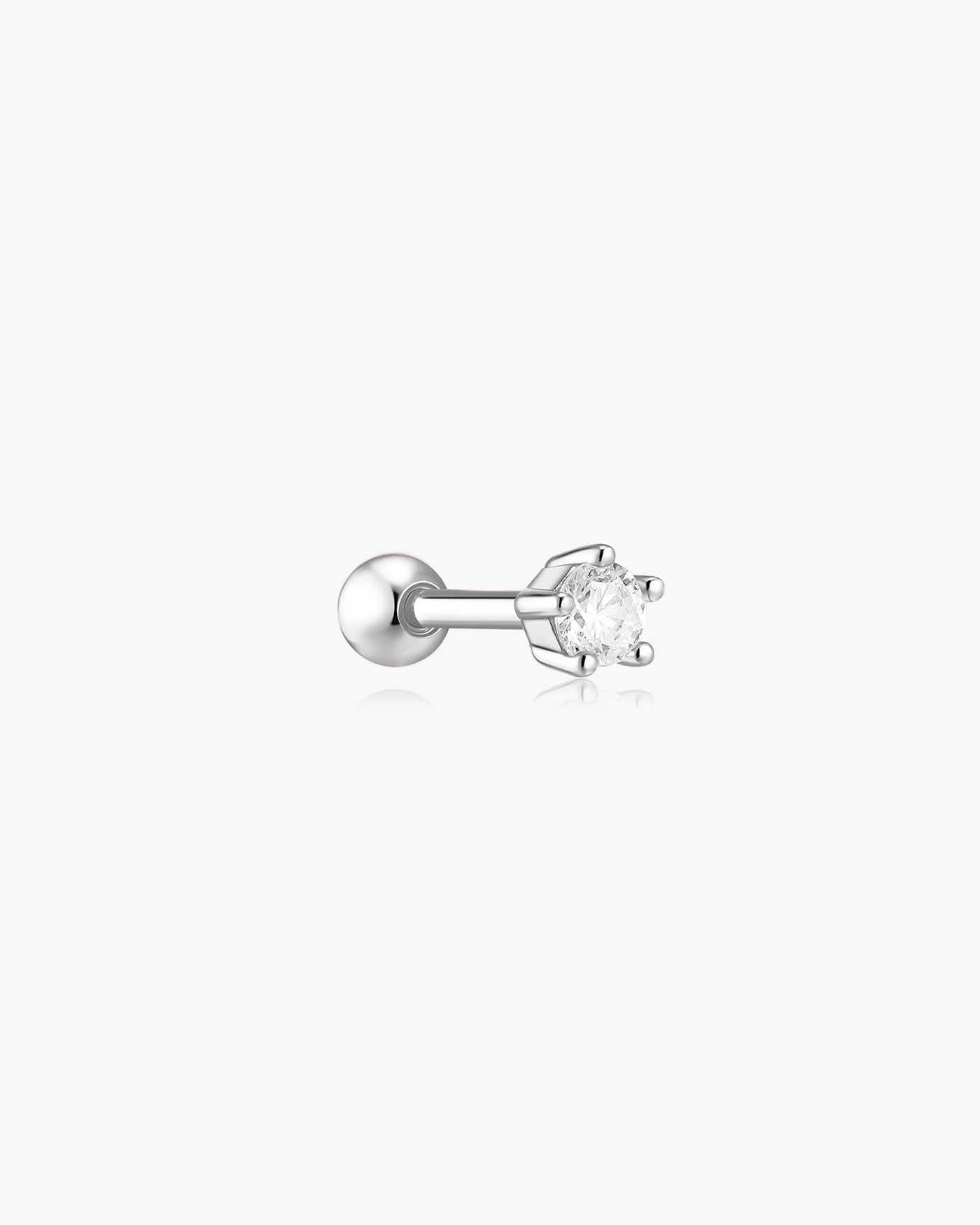 Zilveren barbell met zirkonia 2,7 mm-1