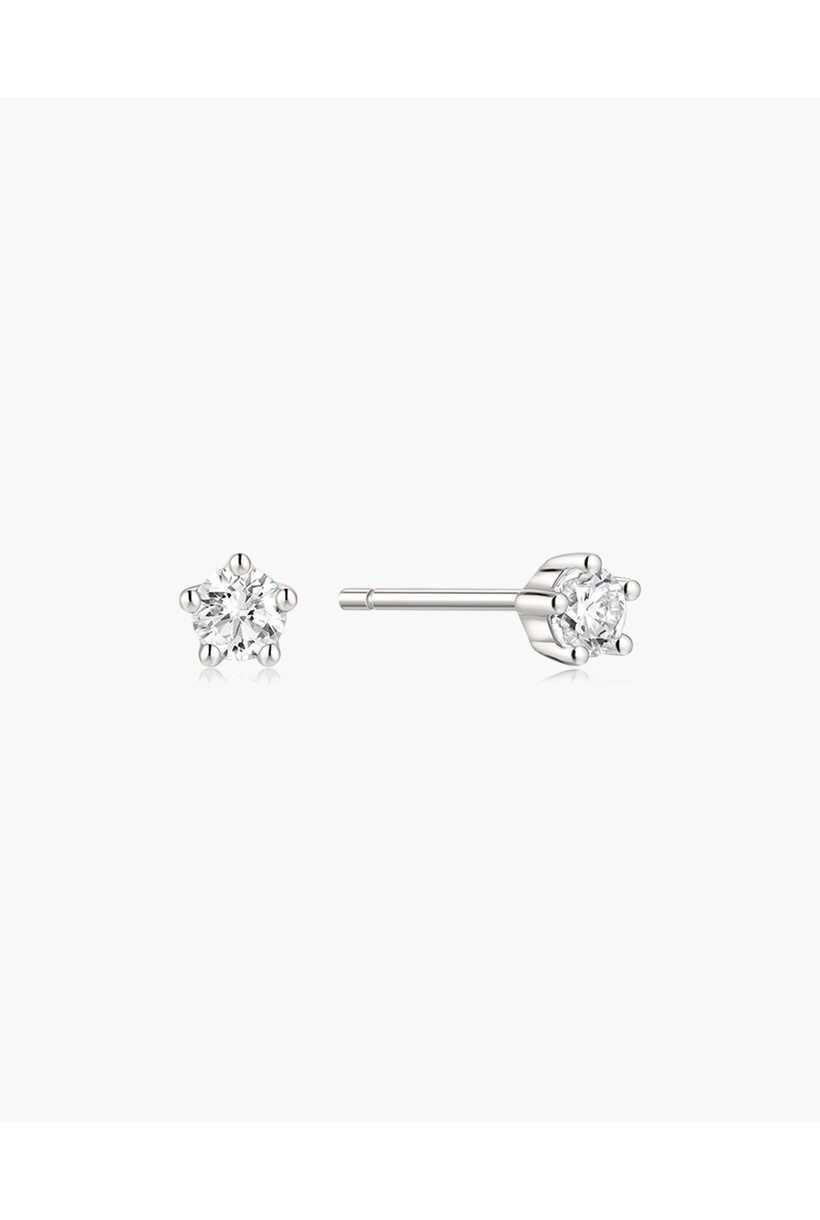 Mini-oorknopjes met zirkonia zilver