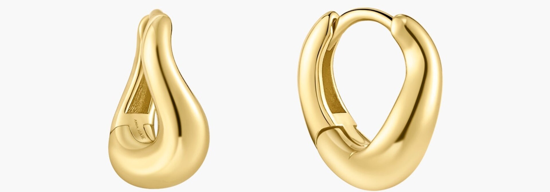Goudvergulde golvende huggie oorringen 13 mm