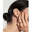 Goudvergulde chunky golvende huggie oorringen met zirkonia 8 mm