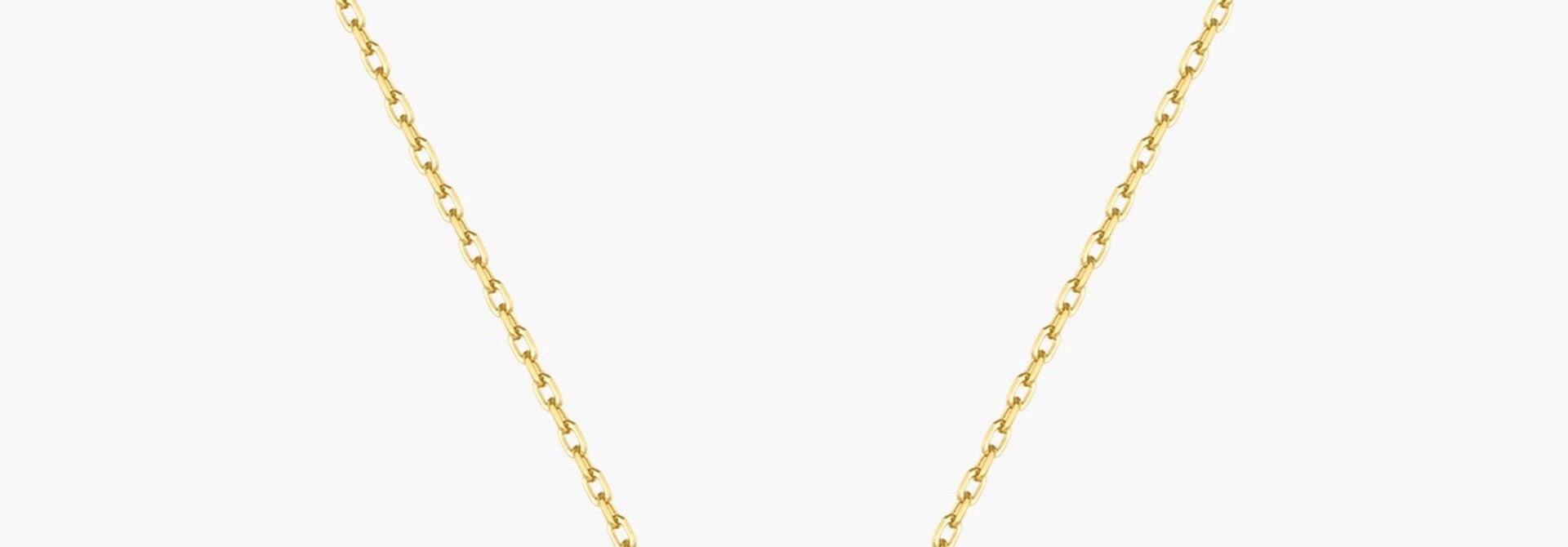 Goudvergulde ketting met duo van klauwgezette zirkonia 45,5 cm