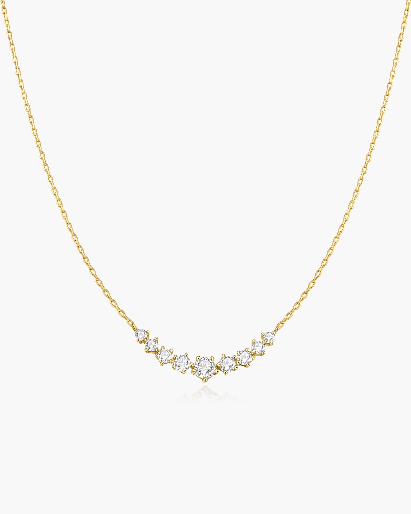 Goudvergulde ketting met pavé zirkoniaboog 45,5 cm-1
