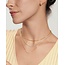 Goudvergulde ketting met pavé zirkoniaboog 45,5 cm