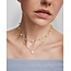 Goudvergulde stationketting met schelpparels 45,5 cm