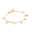 Armband met hangende druppelvormige zirkonia goudverguld 18,5 cm