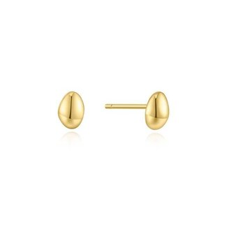 Oorknopjes met organische kiezelvorm goudverguld 6,6 mm