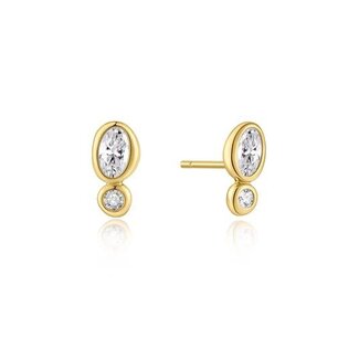 Oorknopjes met organische zirkonia goudverguld 11,2 mm