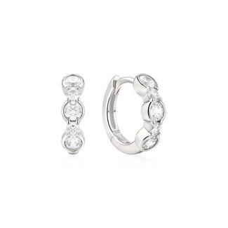Huggie oorringen met zirkonia zilver 8,5 mm