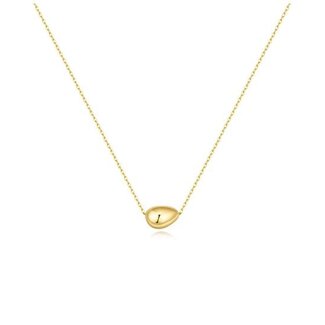 Ketting met organische kiezelvorm goudverguld 45,5 cm