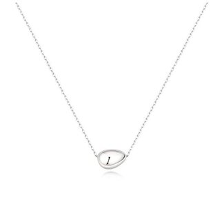 Ketting met organische kiezelvorm zilver 45,5 cm