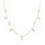 Stationketting met ronde en druppelvormige zirkonia goudverguld 45,5 cm