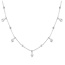Zilveren stationketting met ronde en druppelvormige zirkonia 45,5 cm