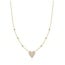 Ketting met pavé hart en zirkonia goudverguld 48 cm
