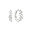 Zigzag huggie oorringen met zirkonia zilver 8 mm