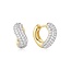Chunky golvende huggie oorringen met zirkonia goudverguld 8 mm