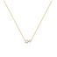 Goudvergulde ketting met duo van klauwgezette zirkonia 45,5 cm