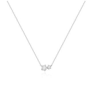 Ketting met duo van klauwgezette zirkonia zilver 45,5 cm