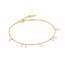 Goudvergulde stationarmband met druppelvormige zirkonia 18,5 cm
