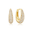 Goudvergulde bolle huggie oorringen met pavé zirkonia 15 mm