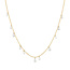Goudvergulde stationketting met druppelvormige zirkonia 45 cm
