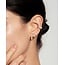 Goudvergulde duet oorringen met pavé zirkonia 15 mm