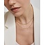Goudvergulde stationketting met druppelvormige zirkonia 45 cm
