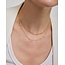 Goudvergulde stationketting met druppelvormige zirkonia 45 cm