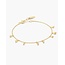Goudvergulde stationarmband met gepolijste druppels 18,5 cm
