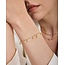 Goudvergulde stationarmband met gepolijste druppels 18,5 cm